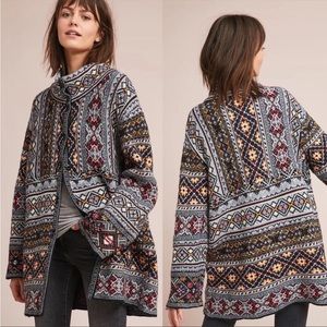 Anthropologie Multicolor Fair Isle Cardigan Jacket